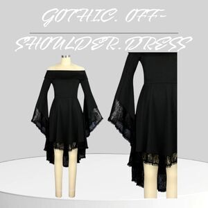 Gothic Off Shoulder Dress With Pockets!! Size 2X - Labeled Size 44